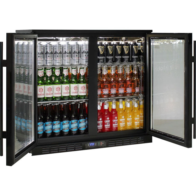 Bar Fridge | 2 Door Alfresco | Rhino SG2H with doors open and full of cold drinks